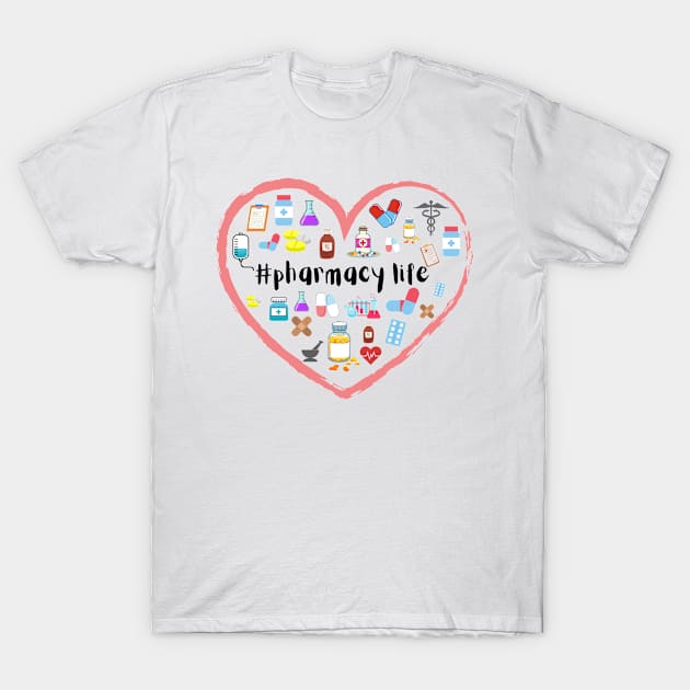 Pharmacy life in heart T-Shirt by eRKaTees